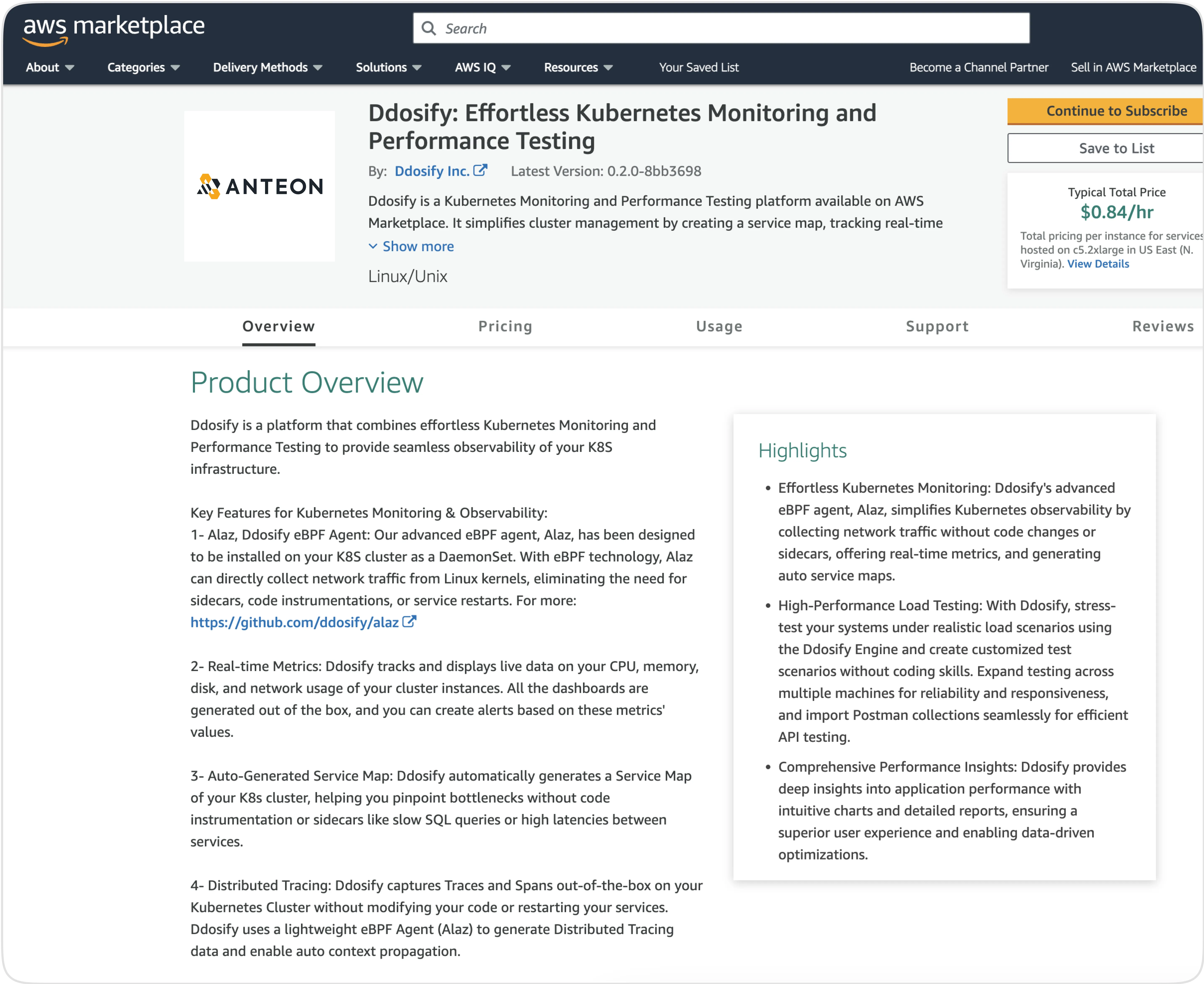 anteon on aws deployments