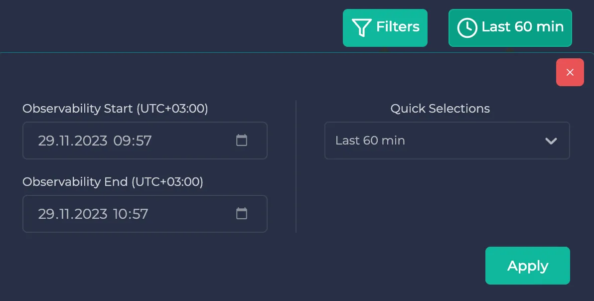 Resource details time filtering